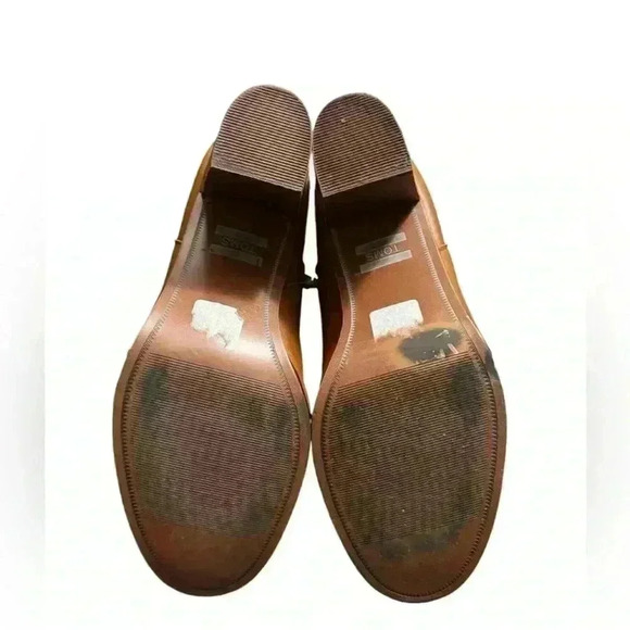 Toms  Lunata Brown Leather Heeled Bootie Size 10 - Picture 4 of 5